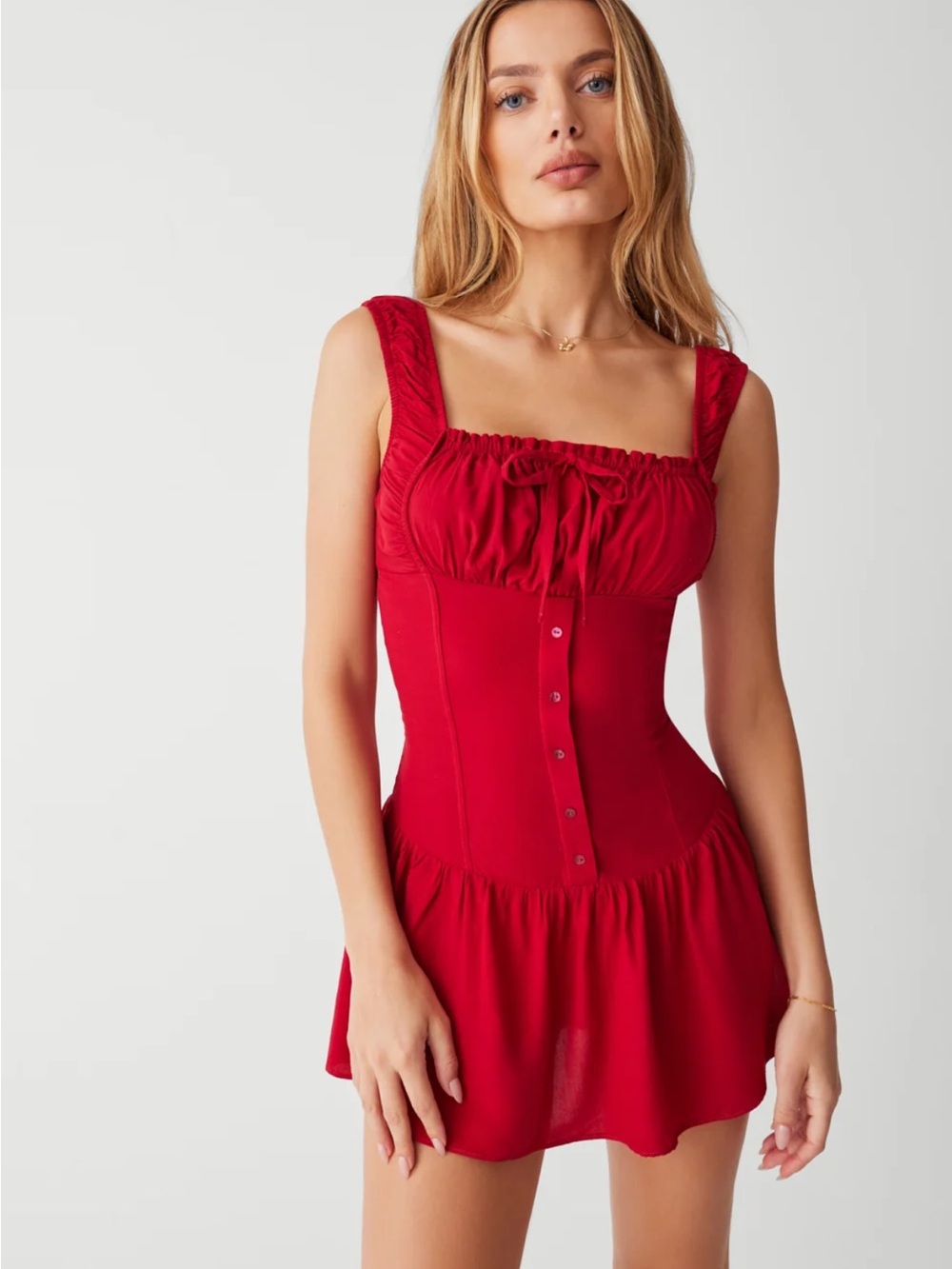 Frankie's Bikinis Red Mini Dress - Picture 1 of 4